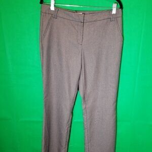 New York & Company Dress Pants Womens 8 Brown Straight Leg Trousers Flat Front